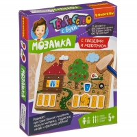 На ферме. Мозаика с гвоздями и молоточком