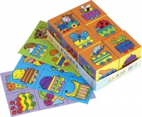 Собираем паровозик. 6 кубиков Baby Step 