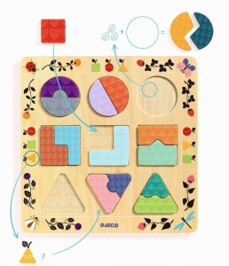 Геометрические фигуры. Деревянный пазл Djeco 