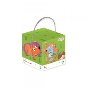 Лесные животные. Пазл 2-3-4 элемента 