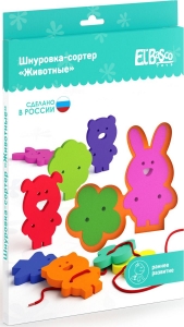 Животные. Шнуровка-сортер 