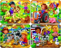 Дети на ферме. Пазл Larsen, в ассортименте, 9 деталей