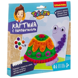 Картина с помпончиками. Черепашка - набор для творчества 
