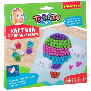 Картина с помпончиками. Воздушный шар - набор для творчества