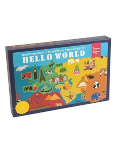 Магнитная карта мира Привет мир